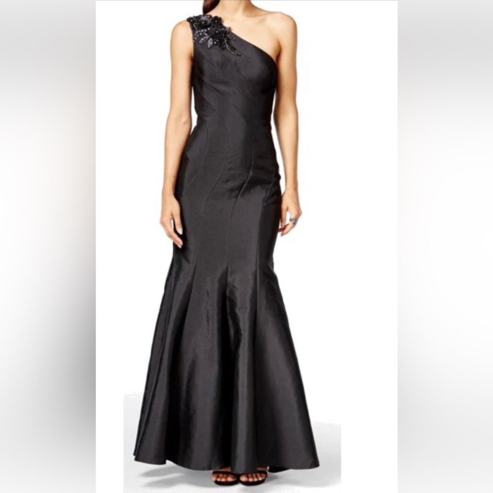 Js collection black formal Dress one shoulder
